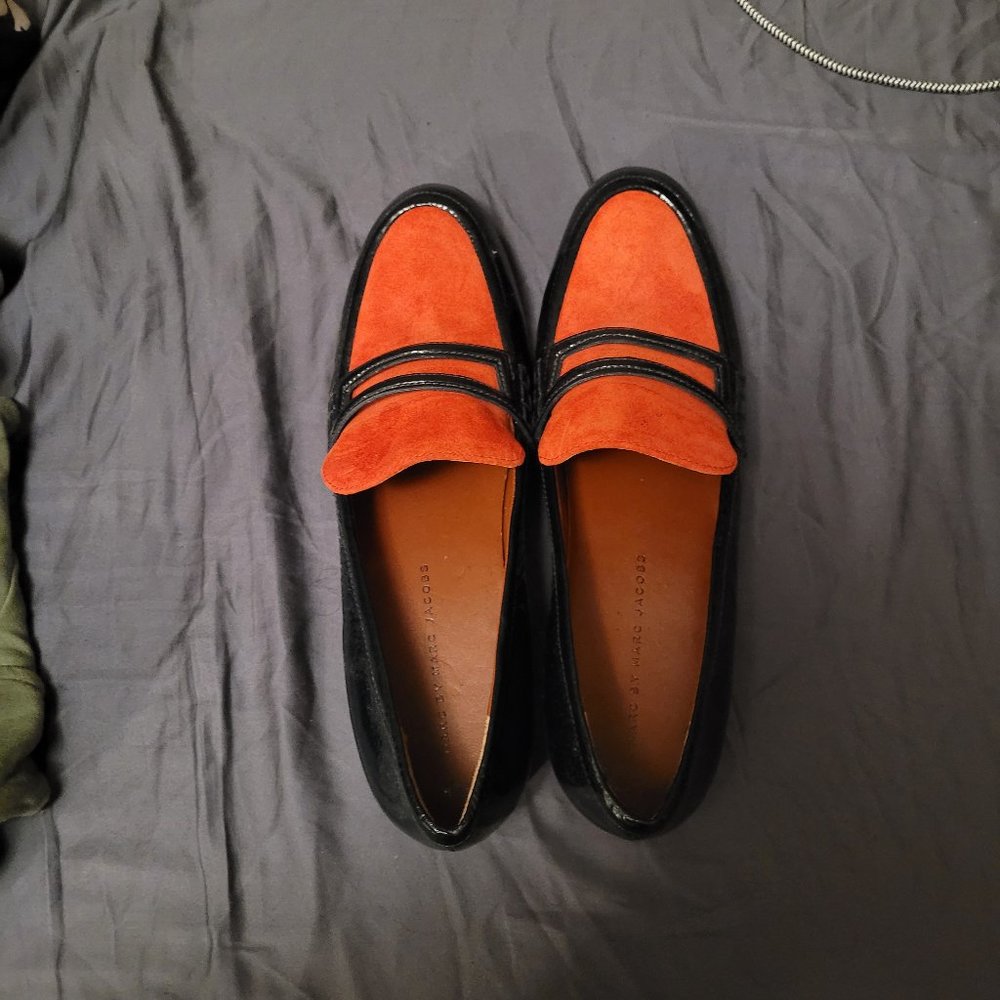 New Marc by Marc Jacobs Francesina Navy/Red Loafers Sz40 Narrow